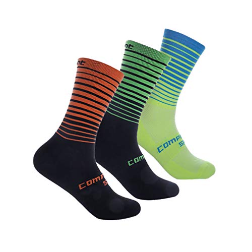 Compressprint Cycling Socks 3 to 4 Pairs Sports Socks Compression Running Socks Gym Performance (Assort 2,3Pairs)