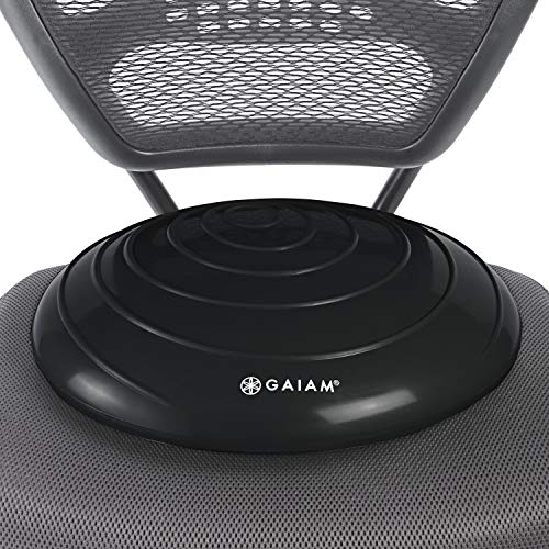 Gaiam Balance Disc Wobble Cushion Stability Core Trainer For Home Or Office Desk Chair and Kids Alternative Classroom Sensory Wiggle Seat – Black