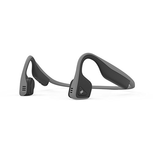 Aftershokz Titanium Bone Conduction Wireless Bluetooth Headphones with Brilliant Reflective Strips, Slate Grey
