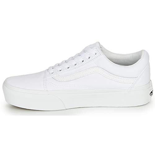 Vans Womens Old Skool Gym Athletic and Training Shoes White 8 Medium (B,M)