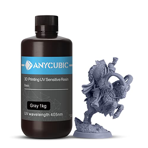 ANYCUBIC 3D Printer Resin, 405nm SLA UV-Curing Resin with High Precision and Quick Curing & Excellent Fluidity for LCD 3D Printing (Grey, 1kg) | The Storepaperoomates Retail Market - Fast Affordable Shopping