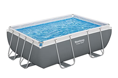 Bestway: Power Steel 9’3″ x 6’5″ x 33″ Above Ground Pool Set – 937 Gallons, Rectangular Outdoor Family Pool, Corrosion & Puncture Resistant, Includes ChemConnect Dispenser, Filter & Pump
