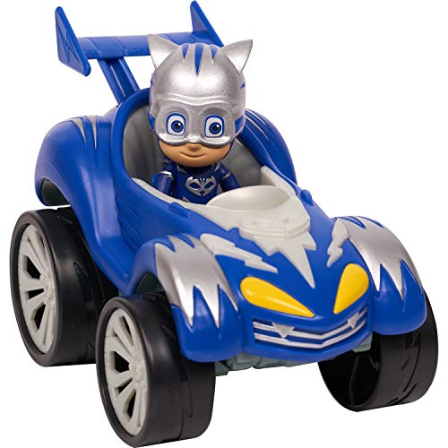 PJ Masks Power Racers Vehicles, Articulated Catboy Figure and Cat-Car, Blue