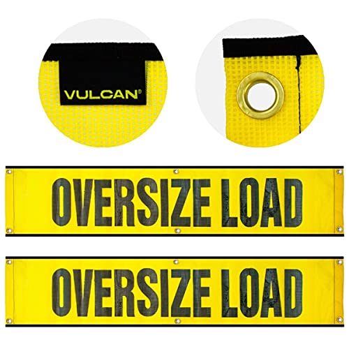 VULCAN Oversized Load Banner For Escort Vehicles – 2 Pack – Mesh – 12 Inch x 60 Inch