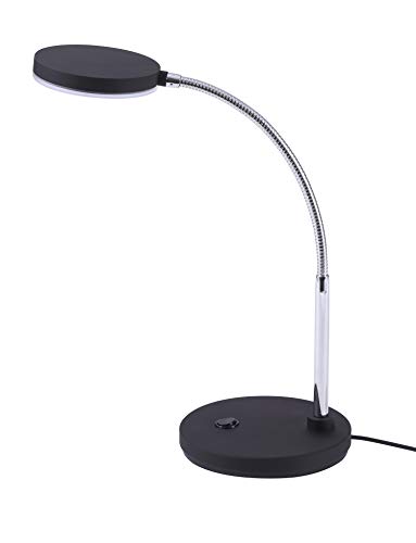 Bostitch Office LED Metal Gooseneck Desk Lamp, Flicker Free, Adjustable Head (VLED1800BK), Black