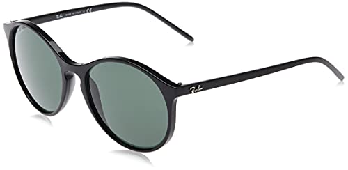 Ray-Ban Rb4371 Round Sunglasses, Black/Dark Green, 55 mm