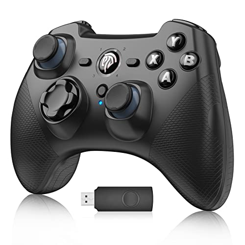 Wireless Game Joystick Controller, 2.4G Wireless Gamepad Joystick PC, Dual Vibration, 14 Hours of Playing for PC/Steam/PS3/TV BOX/Nintendo Switch (Black)