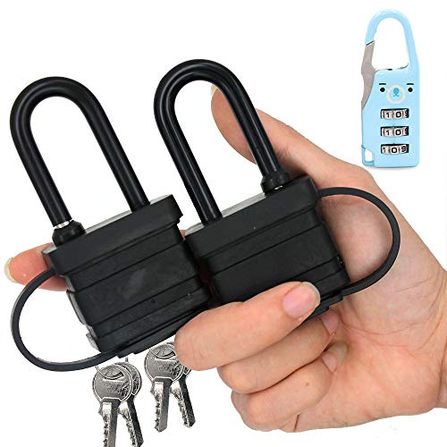 40mm 2-Heavy Duty Waterproof Padlock – Ideal for Home, Garden Shed, Outdoor, Garage, Gate Security (2 Pieces Set, Send a Small Password Lock)