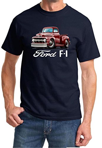 1950 1951 1952 Ford F1 F-1 Pickup Truck Full Color Design Tshirt 2XL Navy Blue