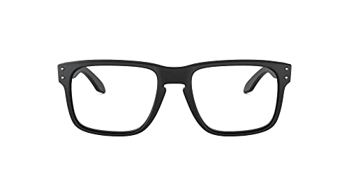 Oakley Men’s Ox8156 Holbrook Rx Square Prescription Eyeglass Frames, Satin Black Silver Icon/Demo Lens, 56 mm