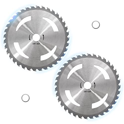 kipa 2-Pack Brush Cutter Trimmer Blades Carbide Tip 9″ Diameter 36 Tooth with 20mm Arbor Washer for Many Stihl Husqvarna Sears Echo Poluan Weed Eater Brusch Trimmer Durable (9″ Diameter 36 T)