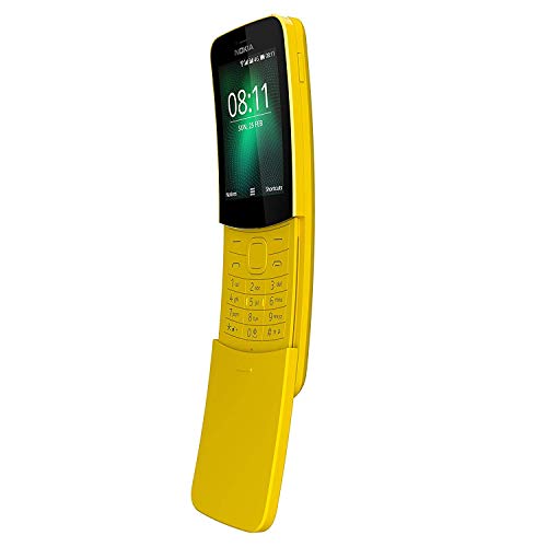Nokia 8110 4G (2018) Singe-SIM TA-1071 SS 4GB (GSM Only, No CDMA) Factory Unlocked 4G Smartphone (Yellow) – International Version