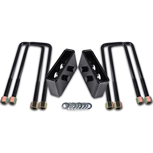 SCITOO 1.5 inch Leveling Lift Block Kits with Extra Long Square Leaf Spring Axle U Bolts 2004-2018 for Ford for F-150 2WD/4WD