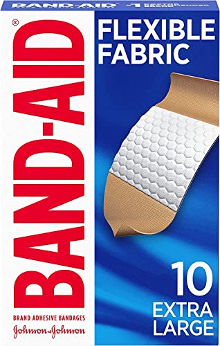 Band-Aid Flexible Fabric Bandages Extra Large All One Size – 10 ct, Pack of 3