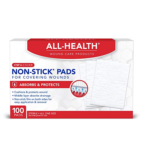 All Health Non Stick Pads, 2 in x 3 in | for Covering Wounds, Helps Prevent Infection, 100 Count (pack of 1)