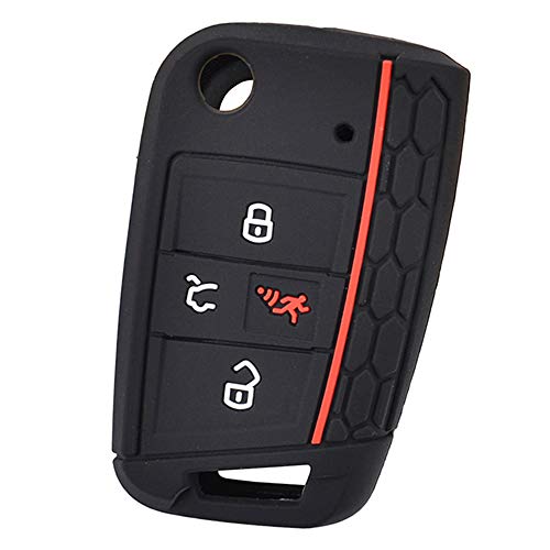 4 Button Silicone Car Remote Key Fob Shell Cover Case For VW Golf 7 Tiguan Alltrack Sportwagen Atlas POLO Skoda Octavia Skin Holder Protector 2016 2017 2018 2019 2020