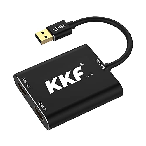 KKF HDMI Video Capture Card, 4K USB 3.0 Capture Card for Live Streaming and Recording, 1080P 60FPS Game Capture Device Work on PS5 PS4 Xbox Nintendo Switch 3ds DSLR OBS with HD Ultra-Low Latency