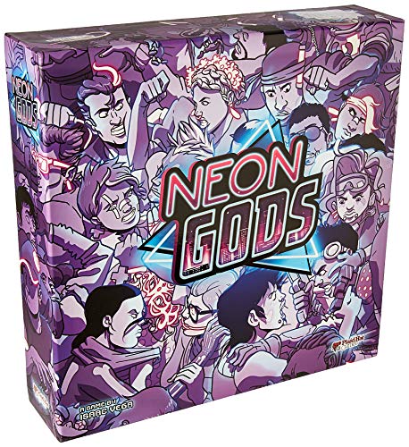 Plaid Hat Games Neon Gods Board Game | Cyberpunk Sci-Fi Adventure Game | Strategy Board Game for Adults and Teens | Ages 14+ | 2-4 Players | Average Playtime 30-120 Minutes| Made