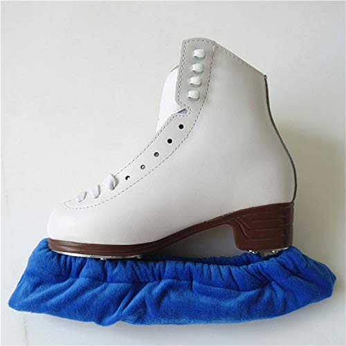 LIUHUO Ice Skate Boot Covers Sold in Pair Terry Cloth Blades Covers (Dark Blue)