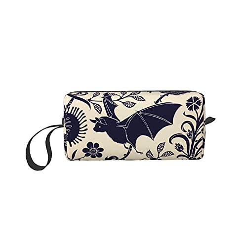 TEESOFUN Goth Halloween Bat Cosmetic Coin Pouch Pencil Case Clutch Wristlet Wallets Purse Portable Storage Bag