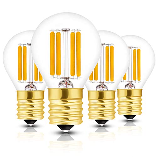 Hizashi Super Mini Globe S11 LED Light Bulb, Dimmable, 4W E17 Intermediate Base 40S11 LED Filament Replacement Bulb, 40 Watt Equivalent, Warm White 2700K for Cabinet, Closet, Desk Lamp – 4 Pack
