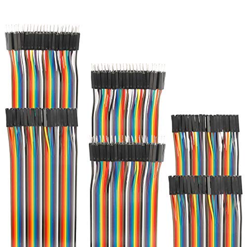 EDGELEC 120pcs Breadboard Jumper Wires 20cm Wire Length Optional Dupont Cable Assorted Kit Male to Female Male to Male Female to Female Multicolored Ribbon Cables