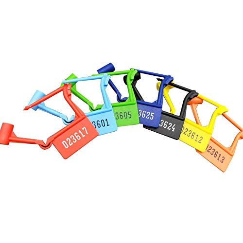 Pack of 50 Disposable Multicolored Luggage Plastic Padlock Seals,Safety Control Seals with Numbered (Random Color) (50 PCS)