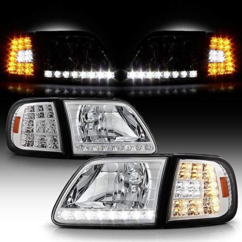 ACANII – For 1997-2003 Ford F150 Expedition LED Headlights w/LED Corner Signal Head Lights Lamps Driver & Passenger Side
