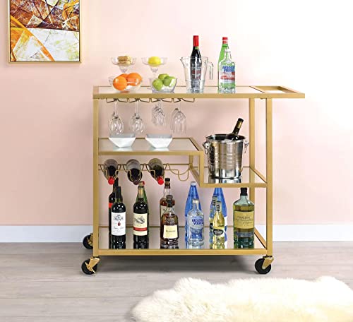ACME Adamsen Serving Cart – – Champagne & Mirror