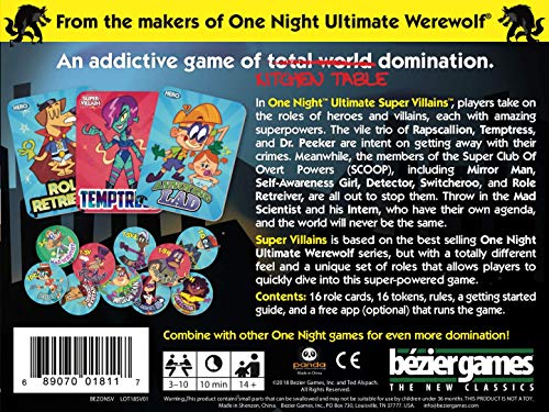 Bezier Games One Night Ultimate Super Villains | The Storepaperoomates Retail Market - Fast Affordable Shopping