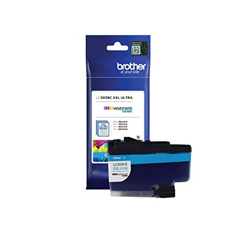 Brother Genuine LC3039C, Single Pack Ultra High-Yield Cyan INKvestment Tank Ink Cartridge, Page Yield Up to 5,000 Pages, LC3039, Amazon Dash Replenishment Cartridge