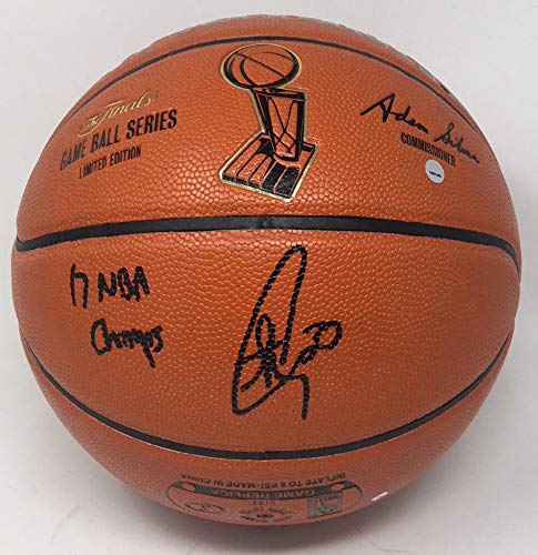 Stephen Curry Golden State Warriors Signed Autograph NBA Limited Edition NBA Finals Game Basketball INSCRIBED 17 NBA CHAMPS Steiner Sports Certified