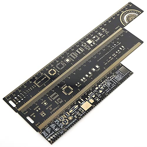Mayata 1Set 15cm 20cm 25cm 30cm Multifunctional PCB Ruler Measuring Tool Resistor Capacitor Chip IC SMD Diode Transistor Package 180 Degrees