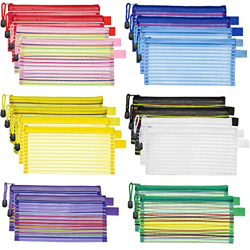 JARLINK 20 Pack 10 Colors Zipper Mesh Pouch, Zipper Bag Multipurpose Travel Bags for Office Supplies Cosmetics Travel Accessories Multicolor