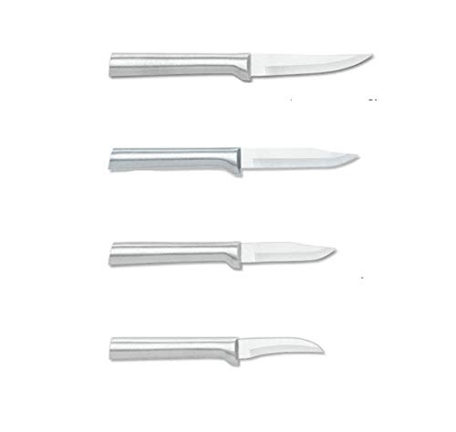 Rada Cutlery Paring Knives Starter Kit 4 Piece Stainless Steel Knife Set with Brushed Aluminum Handles Made in The USA