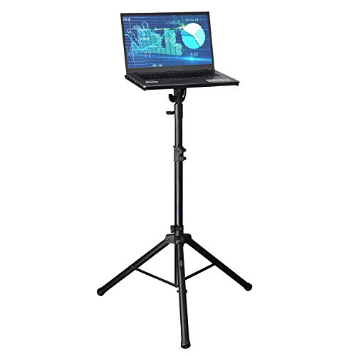 STARUMENT Projector Stand Tripod, Laptop Tripod Stand Adjustable Height 32.3” – 52” | Lightweight & Portable 15.3” x 12.2” Tilted Portable Laptop Stand | Raised Edges for Protection