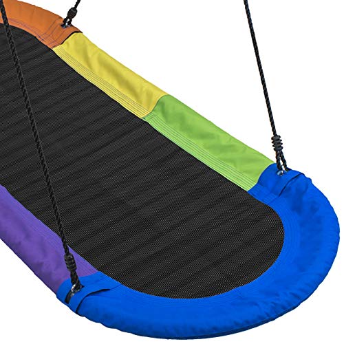 Sorbus 66″ Saucer Swing for Kids- 330lbs Big Oval Platform Swing- Tree Glider Therapy Swing for Kids- Adjustable Ropes & Durable Swing Seat- Trampoline Net Swing for Indoor/Outdoor, Accessory Included | The Storepaperoomates Retail Market - Fast Affordable Shopping
