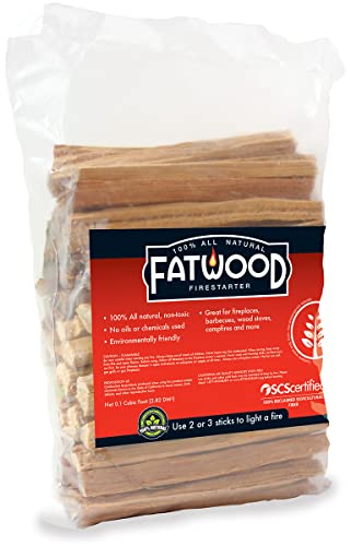 FATWOOD – The Original Fire Starter Stick, Start Fires with Only 2 Sticks, Made from Dead Tree Stumps, 4 LB Bag (1)