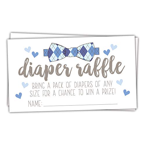 50 Little Man Diaper Raffle Tickets – Boy Baby Shower Game