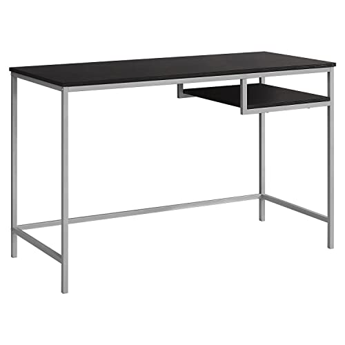 Monarch Specialties Contemporary Laptop Table with Shelf Home & Office Computer Desk-Metal Legs, 48″ L, Cappuccino