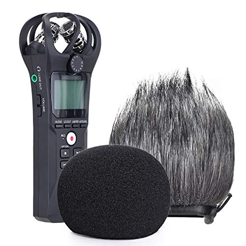 YOUSHARES Zoom H1n Recorder Foam & Furry Indoor/Outdoor Windscreen Muff, Pop Filter/Wind Cover Shield Fits Zoom H1n & H1 Handy Portable Digital Recorder