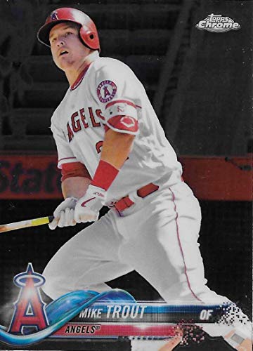 2018 Topps Chrome #100 Mike Trout Los Angeles Angels Baseball Card – GOTBASEBALLCARDS