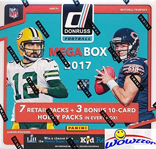 2017 Donruss Football EXCLUSIVE Factory Sealed MEGA Box with 7 Packs & BONUS (3) HOBBY PACKS! Look for Rookies & Autographs of Deshaun Watson, Alvin Kamara, Patrick Mahomes & Many More! WOWZZER!