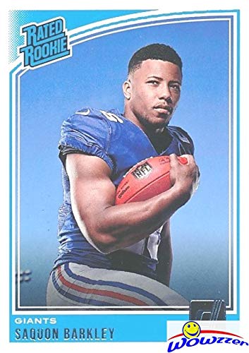SAQUON BARKLEY 2018 Donruss Football Rated Rookie ROOKIE Card #306 in MINT Condition! Shipped in Ultra Pro Top Loader to Protect it! New York GIants Top NFL Draft Pick and Future Superstar! WOWZZER!