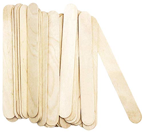Amkoskr Natural Jumbo Craft Sticks 8″ Length Wood Finish Tongue Depressors Birch Wood Stick Ice Cream Sticks 200 Pcs 200mm