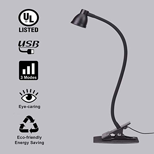 PSIVEN Clip on Light, Dimmable Clamp Desk Lamp (3000-6500K Adjustable Color Temperature, Eye Care, UL Listed AC Adapter) LED Clip Reading Light for Headboard, Bedside, Desk, Office, Workbench | The Storepaperoomates Retail Market - Fast Affordable Shopping