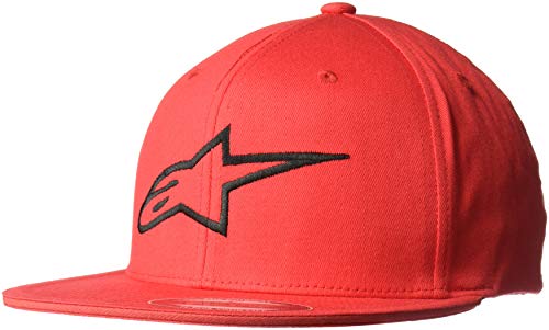Alpinestars Men’s Logo Flexfit hat Bill Structured Crown, Ageless Flat hart red/Black, S/M