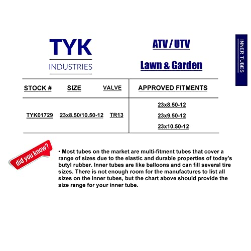 Set of Two TYK Industries 23×9.50/10.50-12 Lawn Tire Inner Tubes. Fitment for 23×9.50-12 and 23×10.50-12 Lawn Mower Tires. | The Storepaperoomates Retail Market - Fast Affordable Shopping