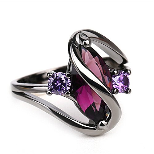 Nitlovely Hot Fashion Luxury Vintage Purple Zircon CZ Crystal Colorful Rings for Women Wedding Engagement Jewelry Stainless Steel Rings (10)