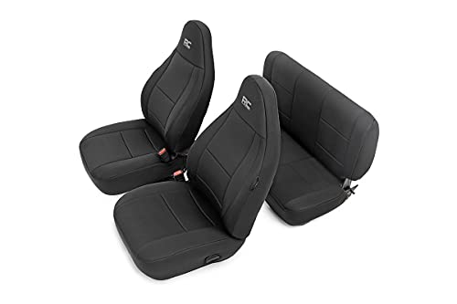 Rough Country Neoprene Seat Covers for 1997-2002 Jeep Wrangler TJ – 91000 , Black